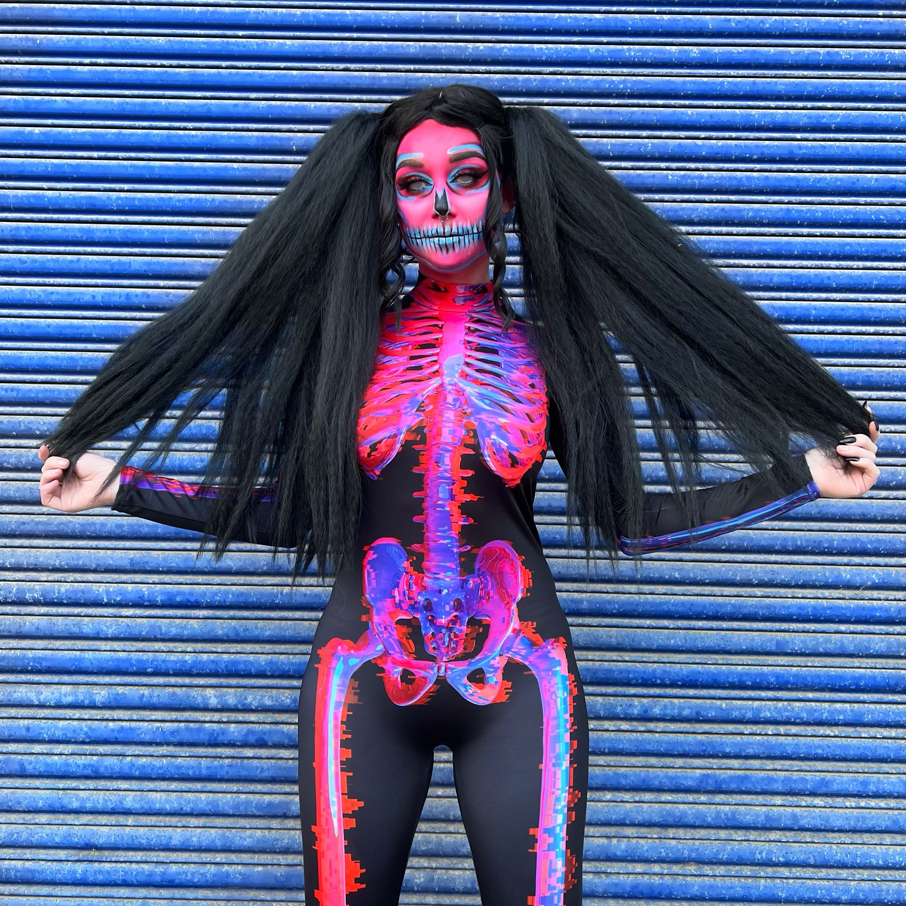 halloween skeleton costume for women in pink