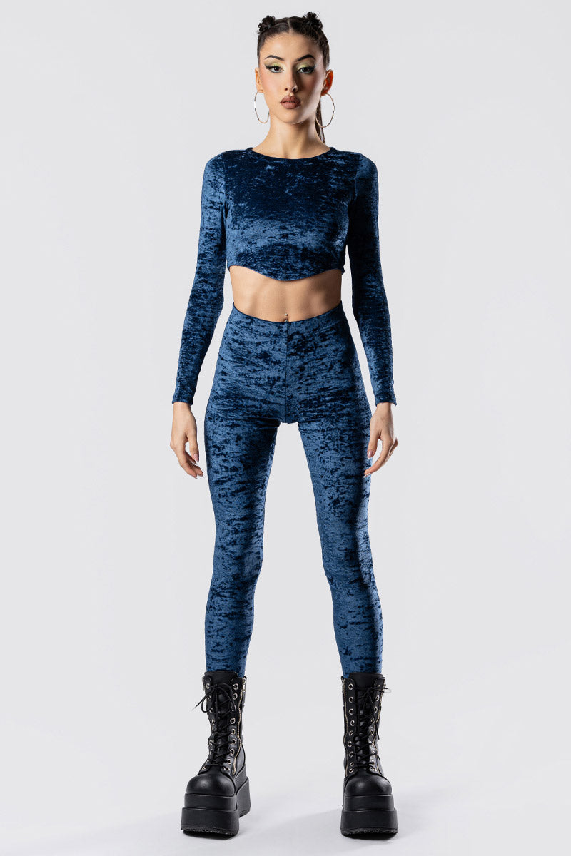 cosmic-indigo-velvet-leggings-blue-velvet-front-view