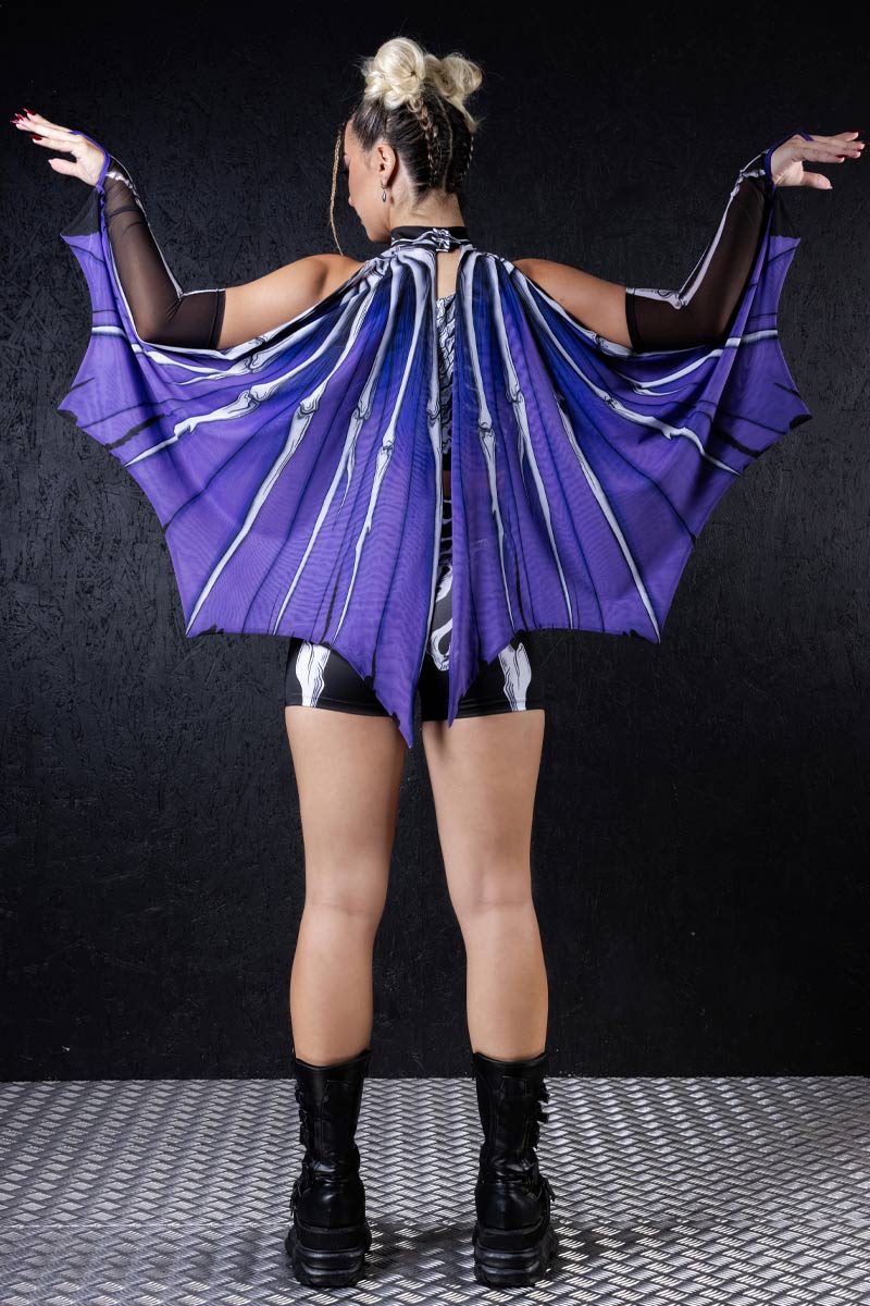 darkwing-skeleton-high-waisted-shorts-set-back-view