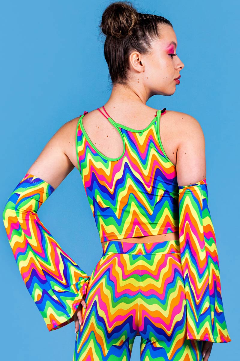 Groovy Rainbow Crop Top Back View