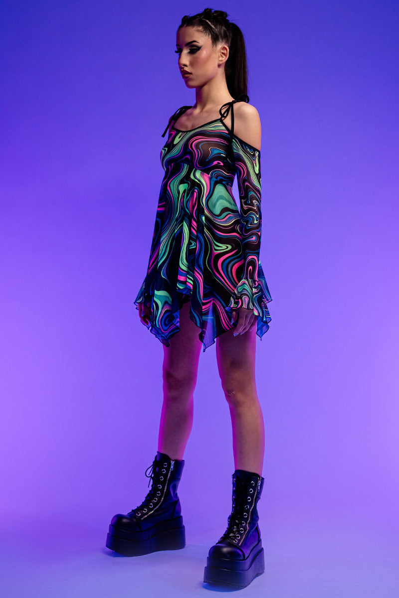 hypno-dancer-mesh-strappy-dress-uv-side-view
