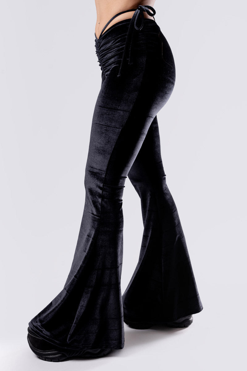midnight-crush-hip-strap-flare-pants-black-velvet-close-side-view
