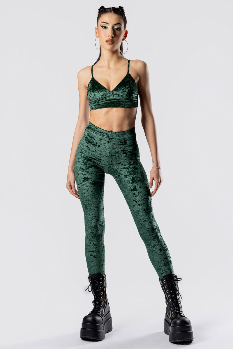 moss-babe-leggings-green-velvet-full-front-view