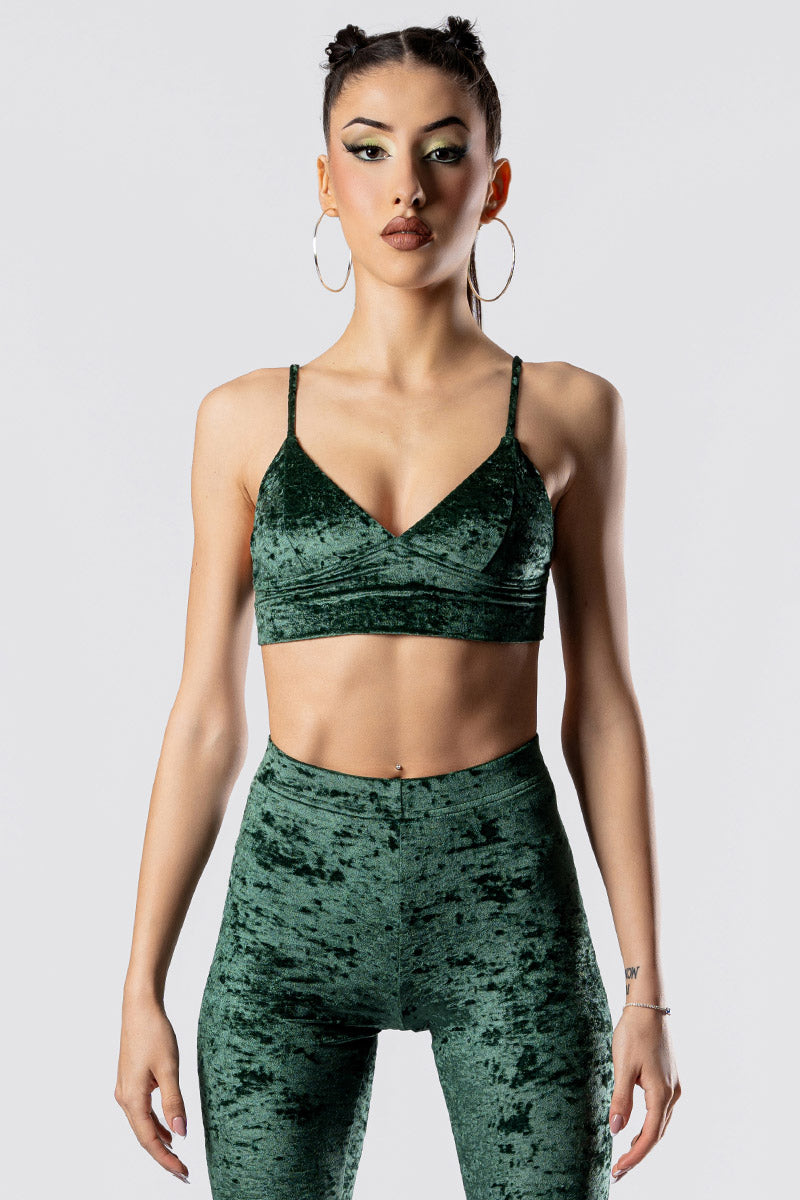 Moss Babe Leggings Set - Green Velvet