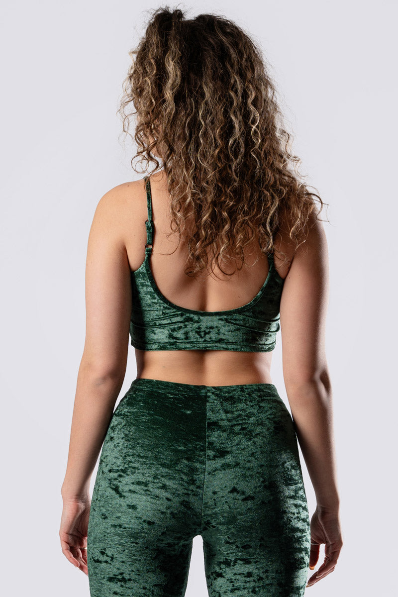 moss-babe-spaghetti-strap-crop-top-green-velvet-back-view