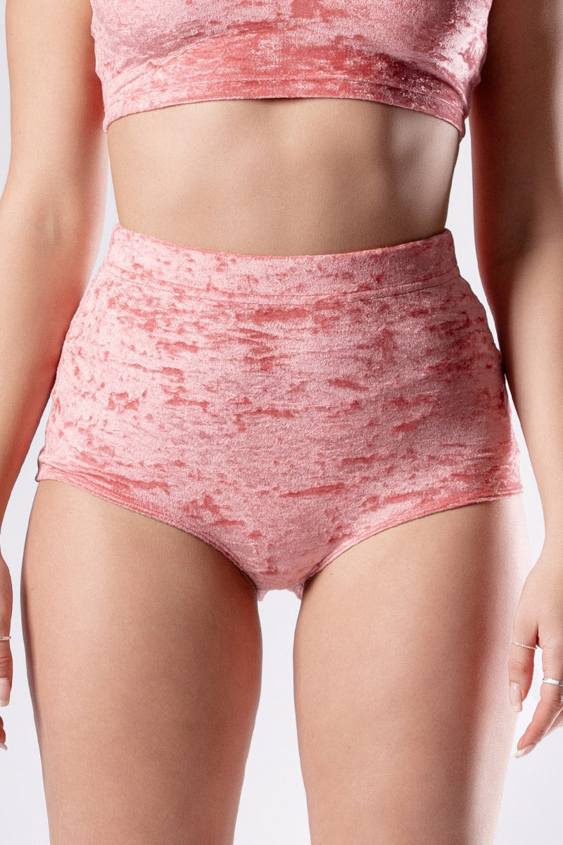 pink-champagne-booty-shorts-pink-velvet-close-front-view