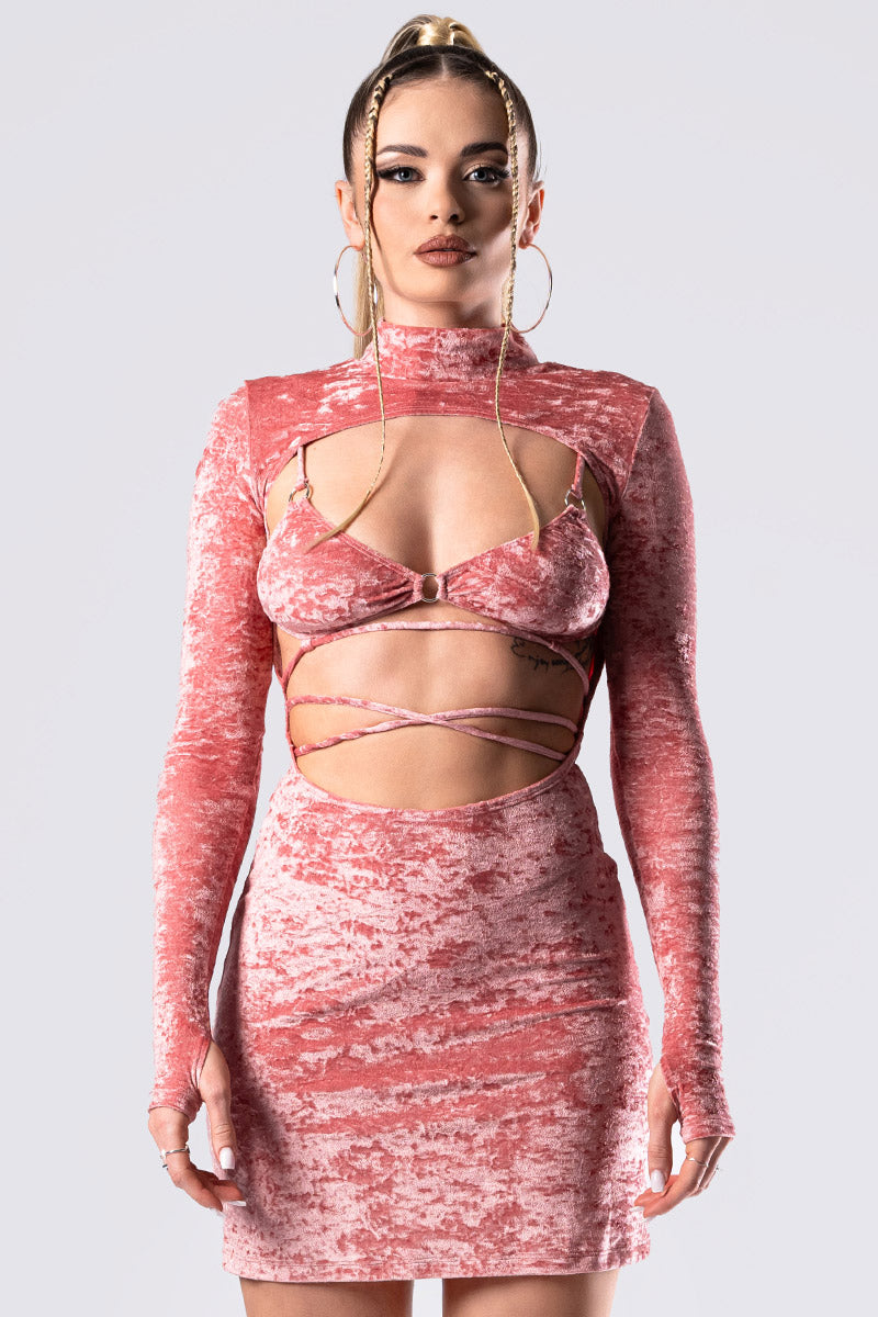 pink-champagne-open-front-dress-pink-velvet-close-view