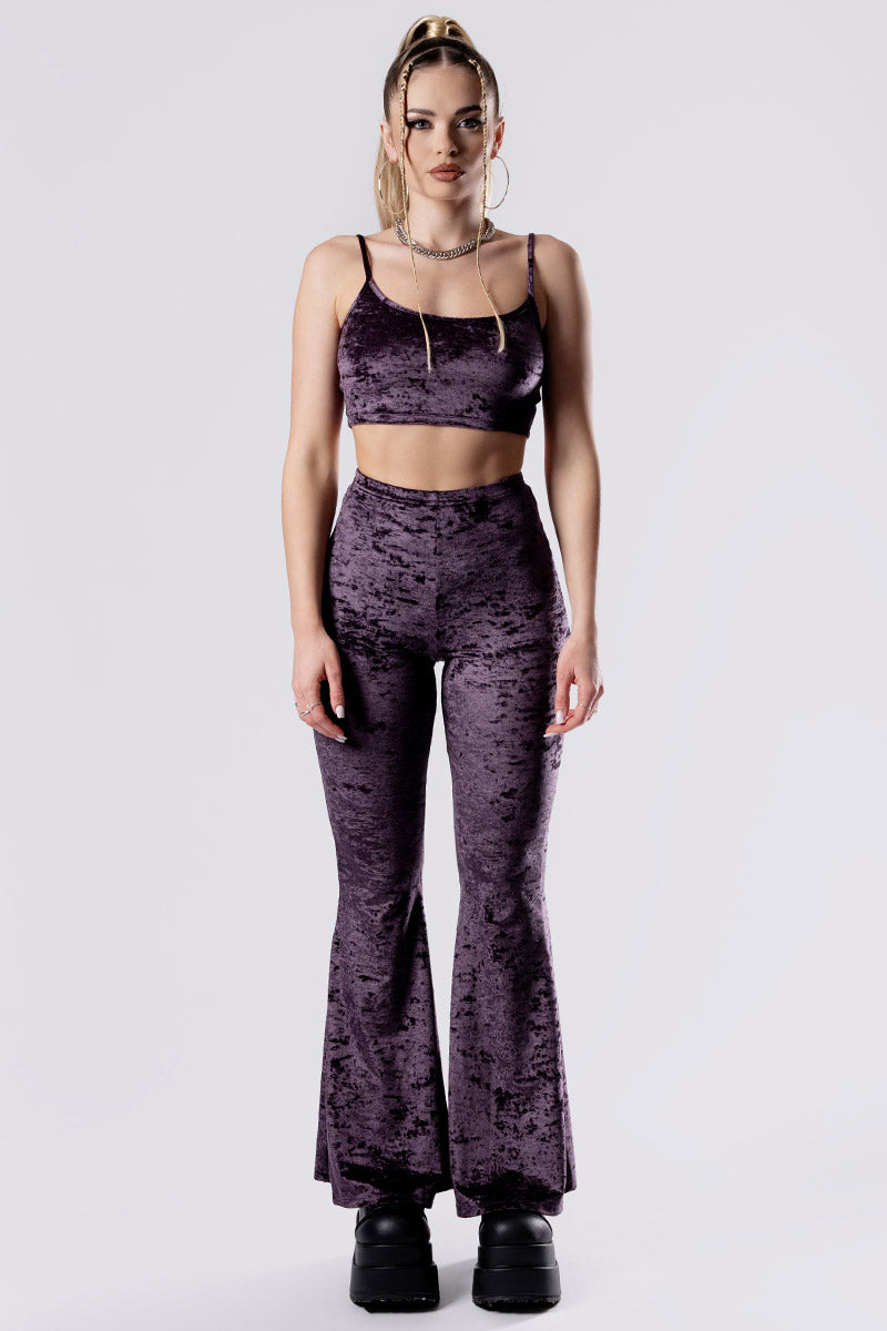 purple-smoke-flare-pants-purple-velvet-front-view
