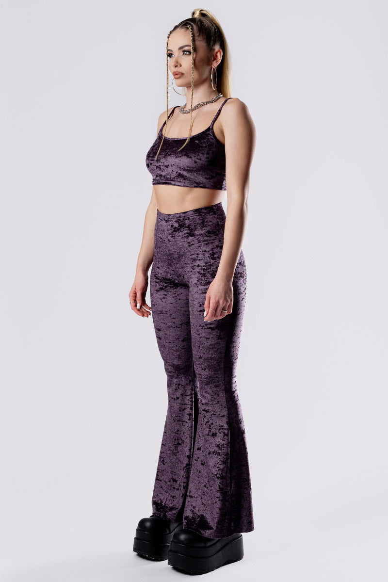 purple-smoke-flare-pants-purple-velvet-side-view