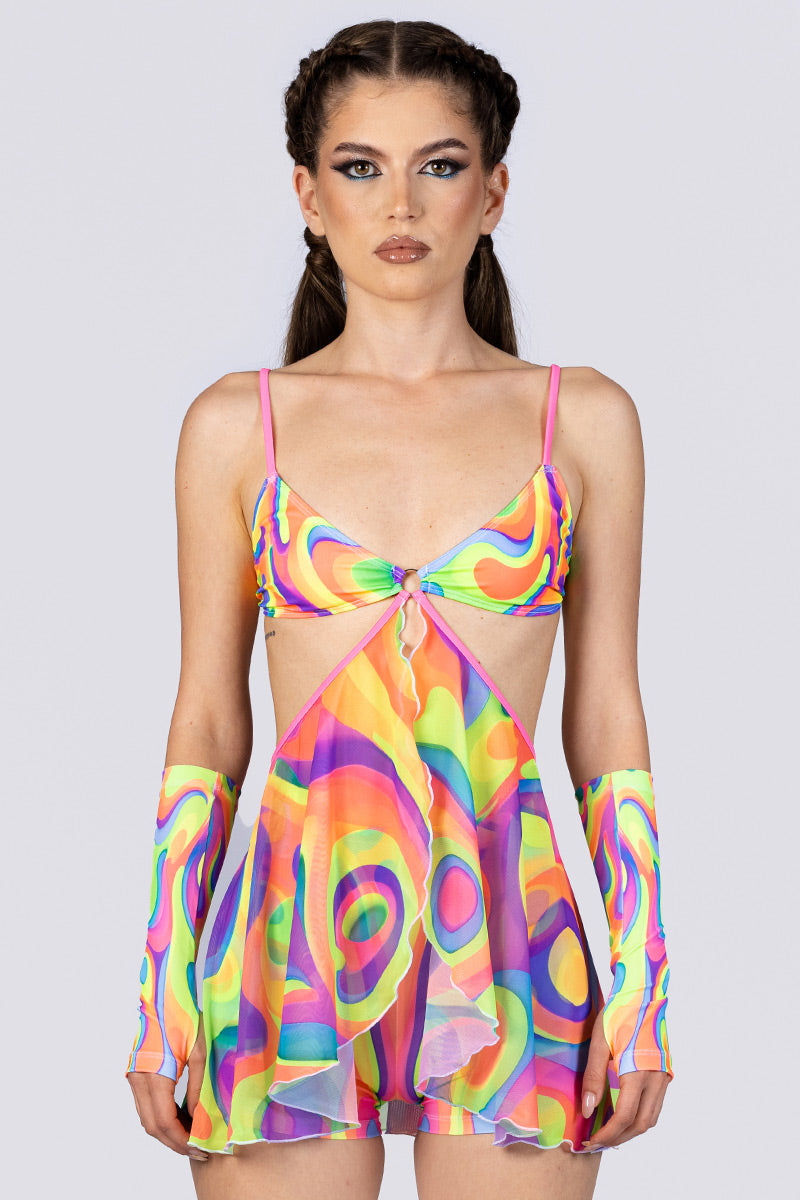 rainbow-mess-high-waisted-shorts-set-close-view