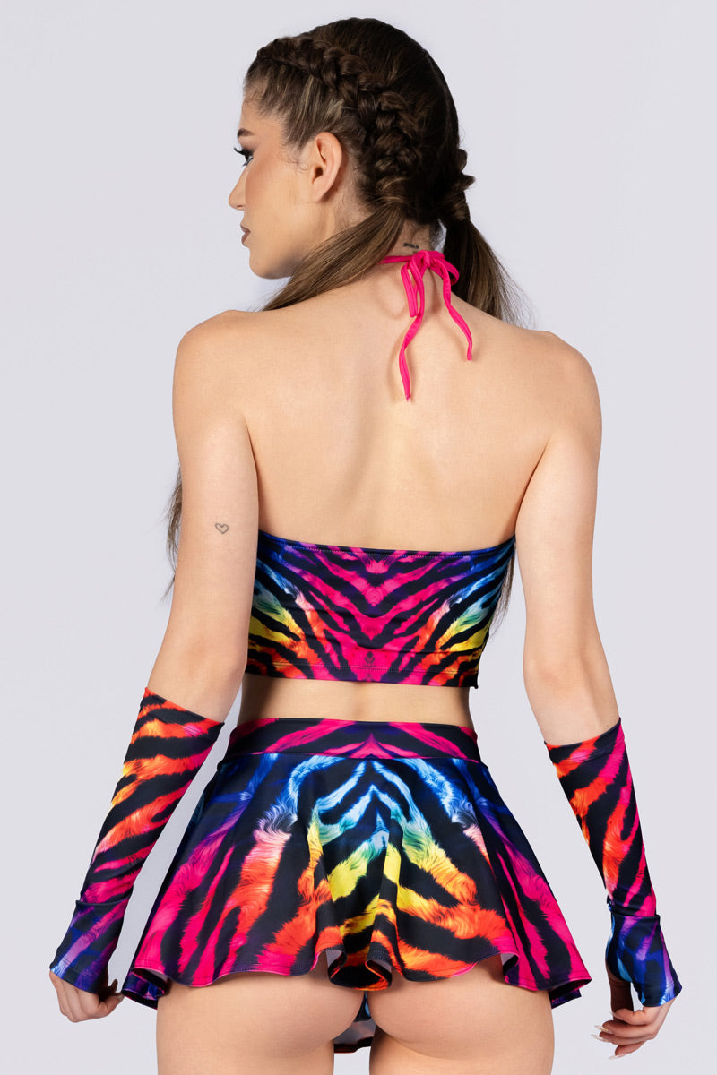 rainbow-tiger-rave-mini-skirt-set-back-view