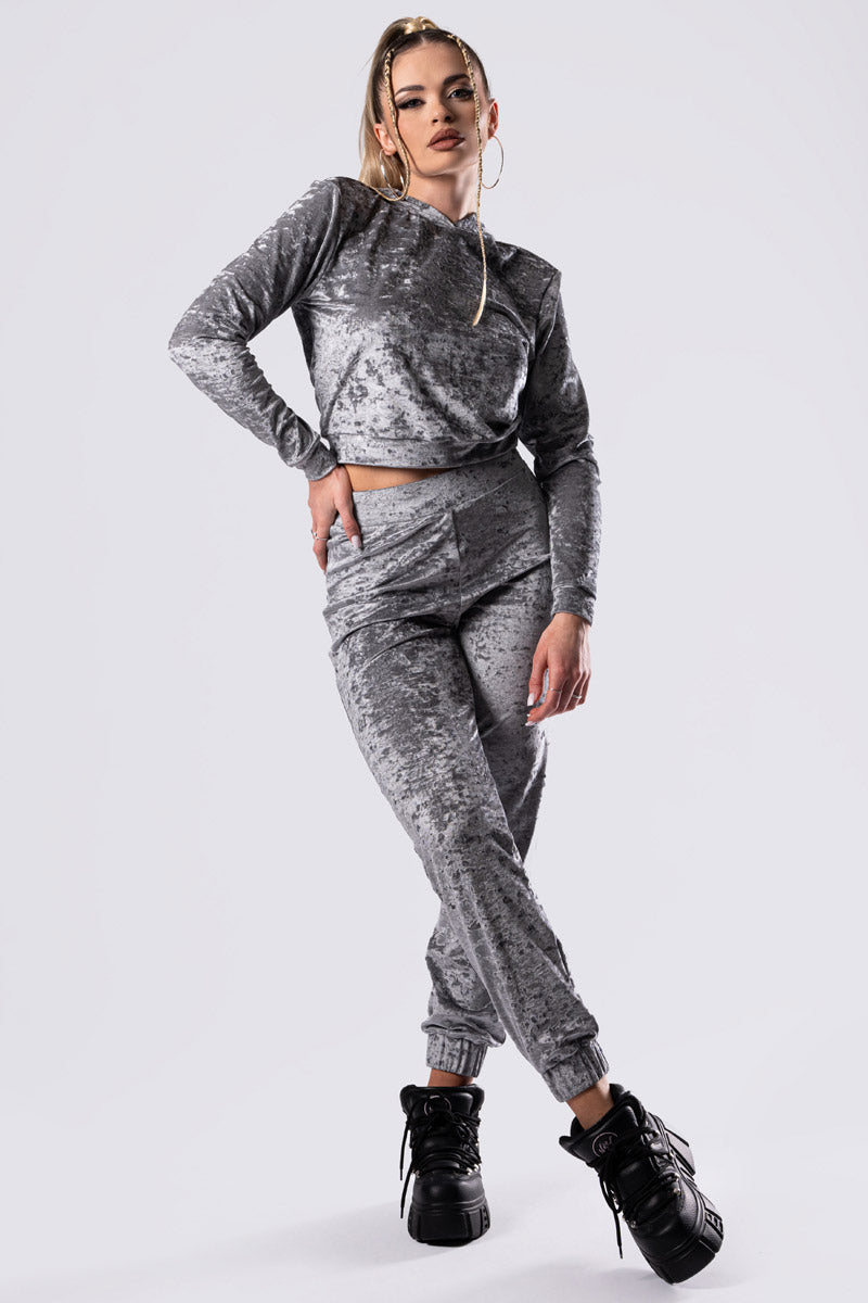 silver-fox-joggers-grey-velvet-front-view