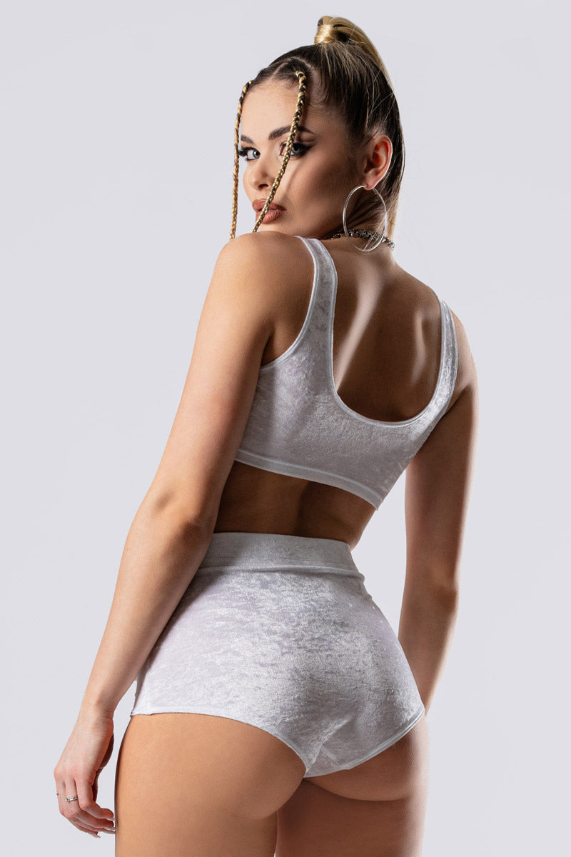 white-innocence-booty-shorts-white-velvet-back-side-view