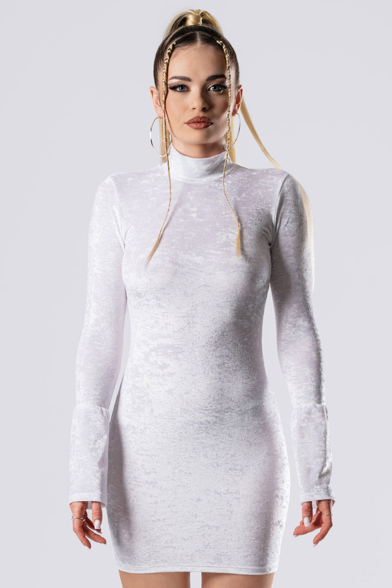 white-innocence-high-neck-bodycon-dress-close-view-white-velvet