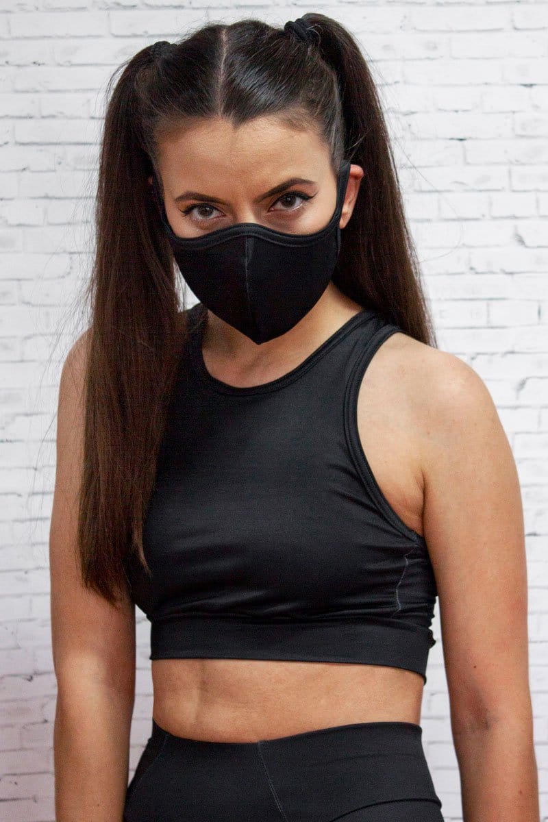 Black Face Mask Front View