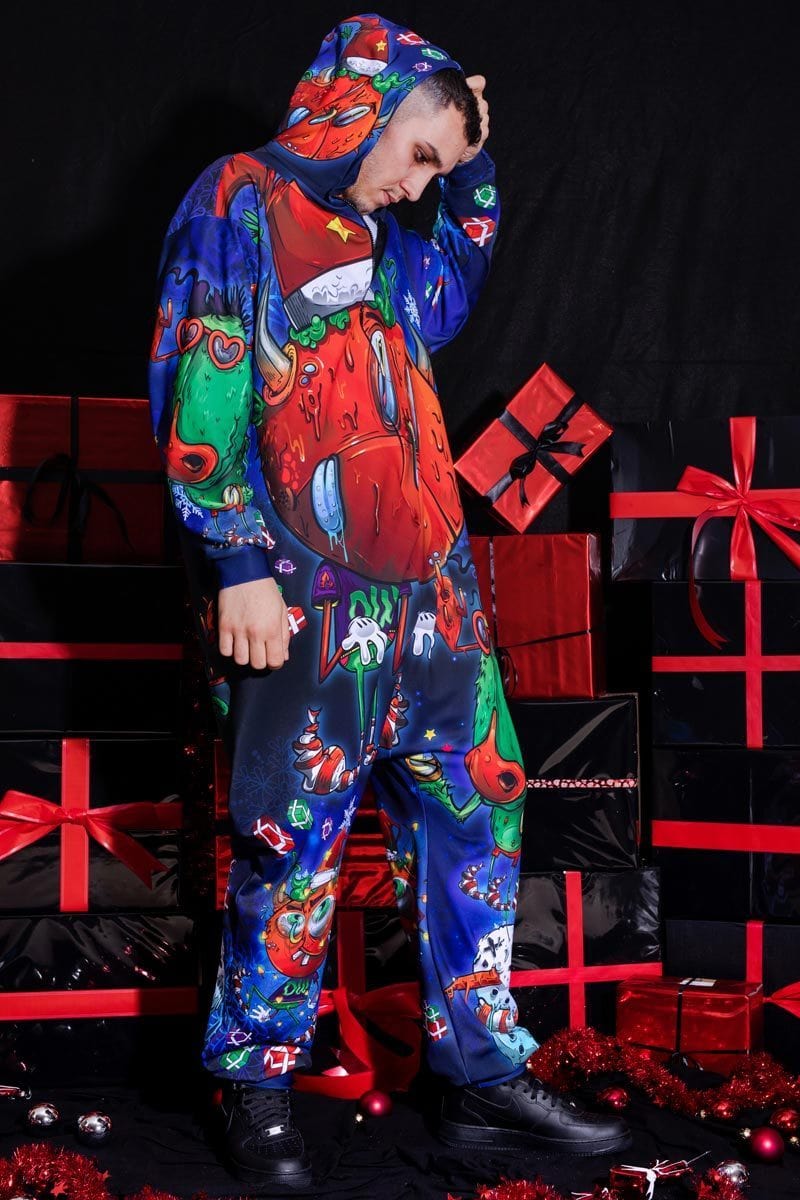 Grumpy Devil Onesie for Men Side View