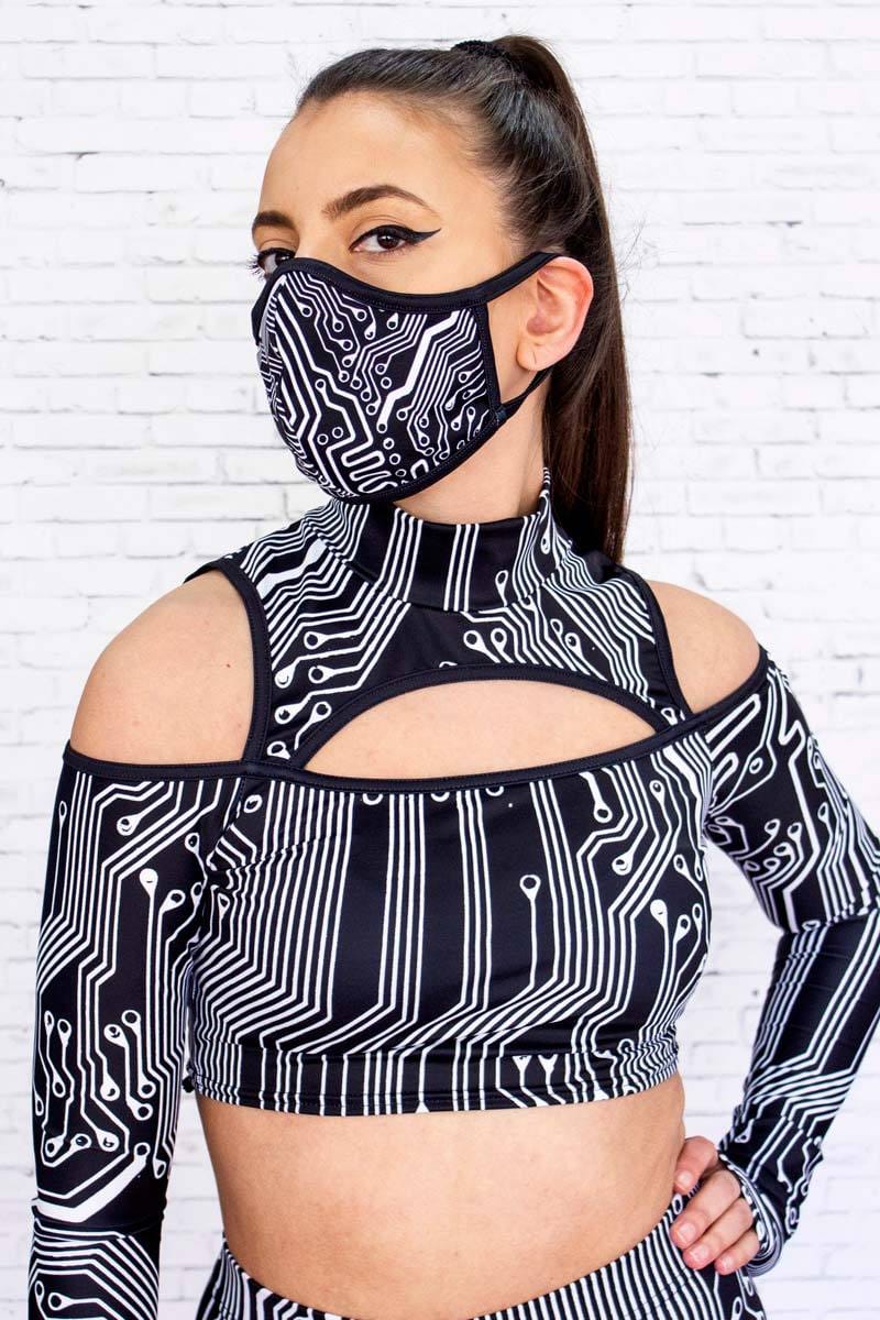 Circuit Board Reusable Face Mask Right View