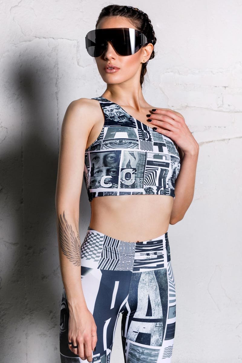 Hysteria One Shoulder Crop Top Side View