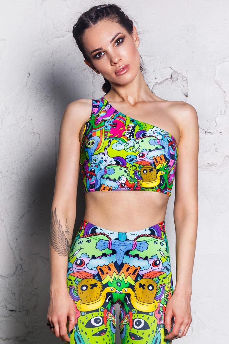 Magic Forest One Shoulder Top Close View
