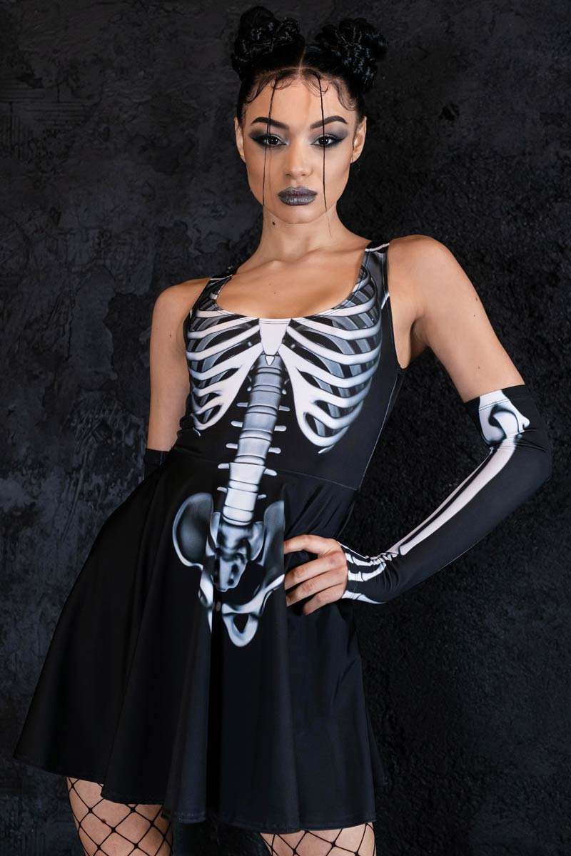 Rattling Bones Skater Dress Close View