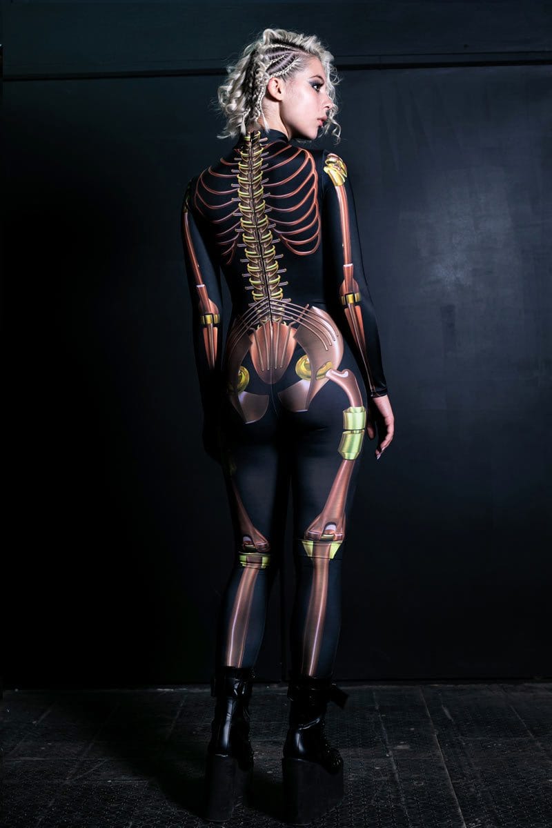 Steampunk Skeleton Costume Back View